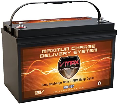 VMAXTANKS VMAX MR137 for Yamaha power boat and trolling motors w/group 31 marine deep cycle 12V battery 120AH