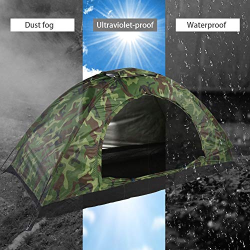 Aufee Tent, Outdoor Camouflage UV Protection Polyester Waterproof Beach Individual Backpacking Shelter Tent for Camping Hiking Traveling