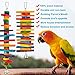 Coppthinktu Bird Toys, 2 Pack Parrot Bird Chew Toy with Bell, Parrot Bird Chew Toy Multicolored Wooden Block Bite Toys, Wooden Block Bird Parrot Toys for Small and Medium Birdsthumb 2