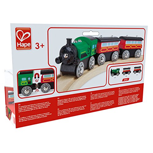 Hape Kids Wooden Railway Passenger Steam Train Toy