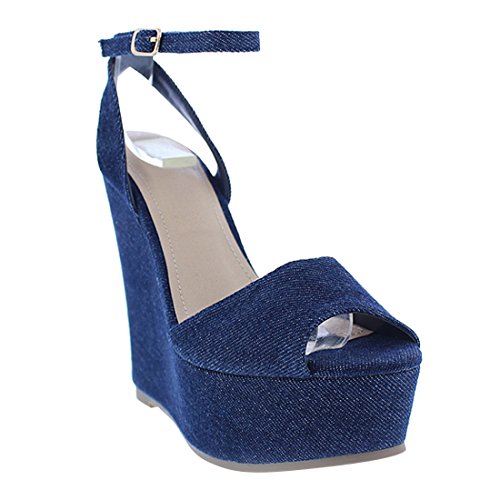 Beston eg66 women s platform buckle strap high wedge dress sandal…