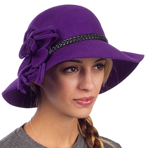 purple cloche hat