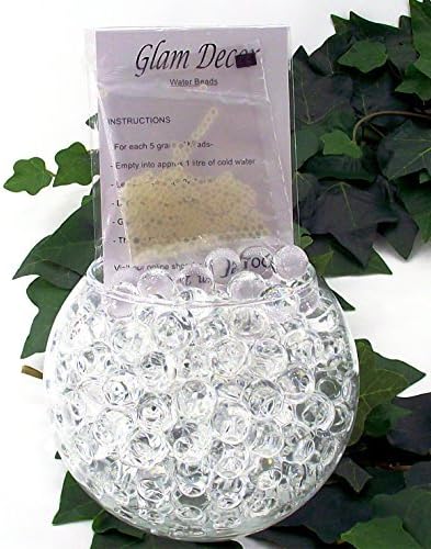 5 Packs Clear Glam Decor Water Beads? Aqua Gems Bio Gel Balls Crystal Soil Wedding Vase Decoration by Glam Decor Water Beads?