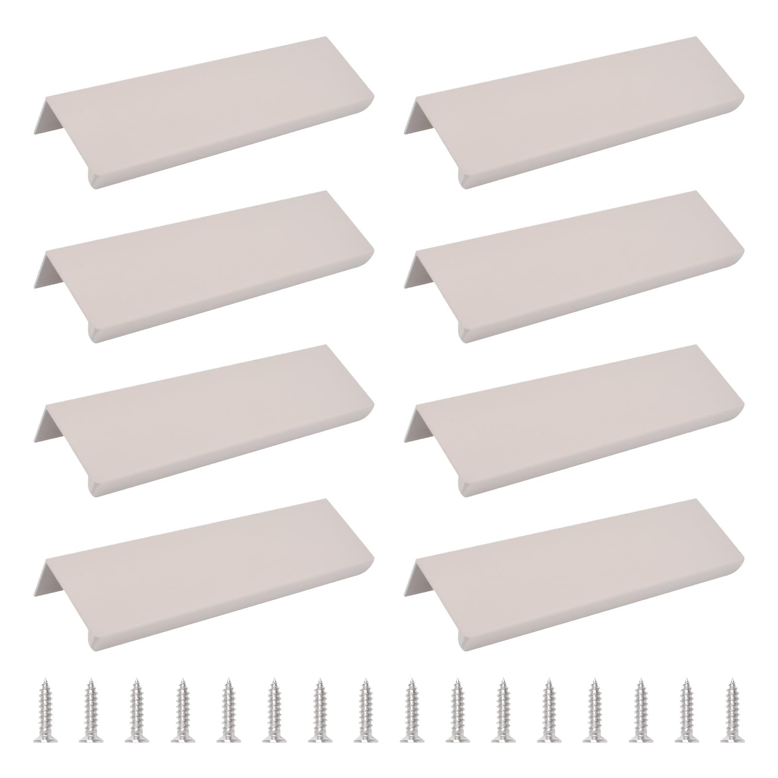 MOROBOR Finger Edge Pull, 8pcs Concealed Handle Modern Style Drawer Handle, Right Angle Aluminum Alloy Invisible Handle Wardrobe Handle for Cabinet Hardware Drawer,200mm/Cashmere Gray