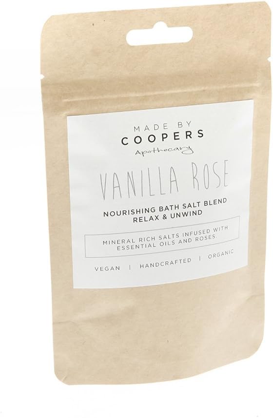 Made By Coopers Vanilla Rose Nourishing Bath Salt Blend with Essential Oils & Coconut Oil (100g)