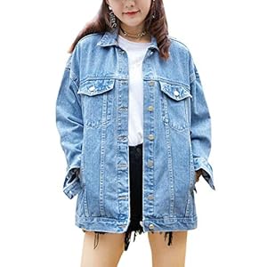 Women’s Oversized Mid Long Trucker Denim Jacket Jean Biker Coat www.denim.fit