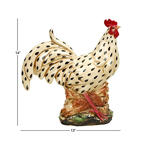 Deco 79 40744 Ceramic Decorative Rooster Statue, 13 by 14Inch Buy Online in UAE. Lawn