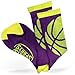 ChalkTalkSPORTS Basketball Sock | Athletic Mid Calf Woven Socks | Basketball Wrap | Purple and Neon Yellow