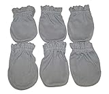 Grey - 6 Pairs Cotton Newborn Baby/infant No Scratch Mittens Gloves