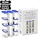 Shazo Kitchen Food Storage Containers 20-Piece Set (10 Container Set) - Airtight Dry Food w/Dual Utility One Lid Fits All, Freezer Safe, Plastic Food Bins Pantry Organization & Stackable Space Saver