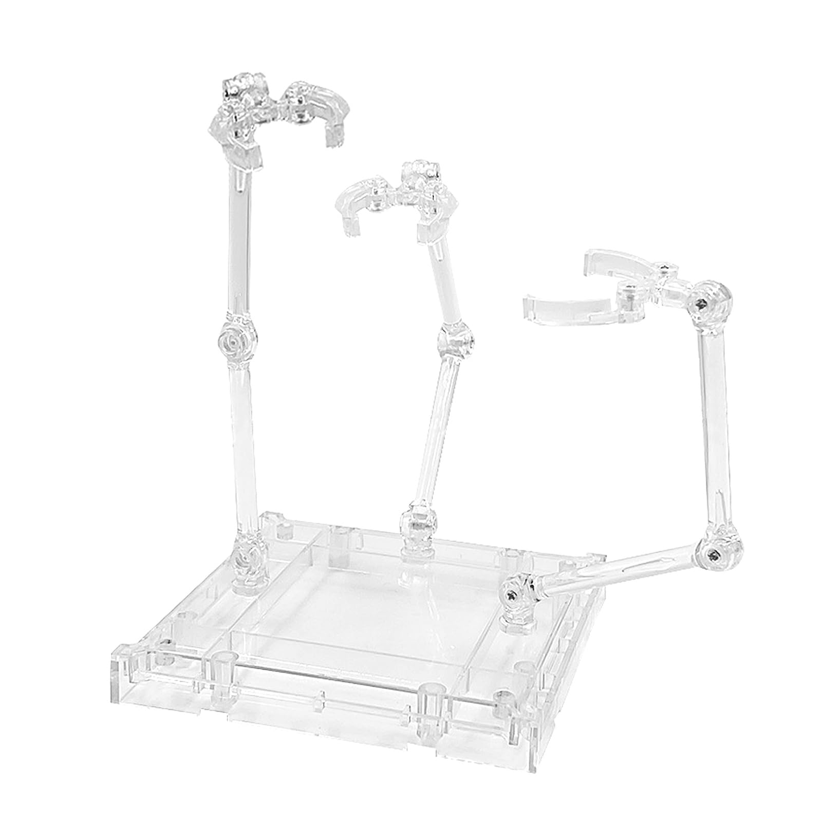 Larcele Action Figure Stand 3 Person Fight Assembly Action Figure Display Holder Base Adjustable Clear Model Support Stand for 6-7 inch Action Figures SBZJ-02