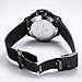Voeons Men's Chronograph 24 Hr Indicator Military Sports Watches 3ATM Waterproof Black Stainless Steel Mens Watches