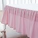 TillYou 100% Combed Cotton Sateen 2 Pack Crib Skirt, Pink and White with Ruffle