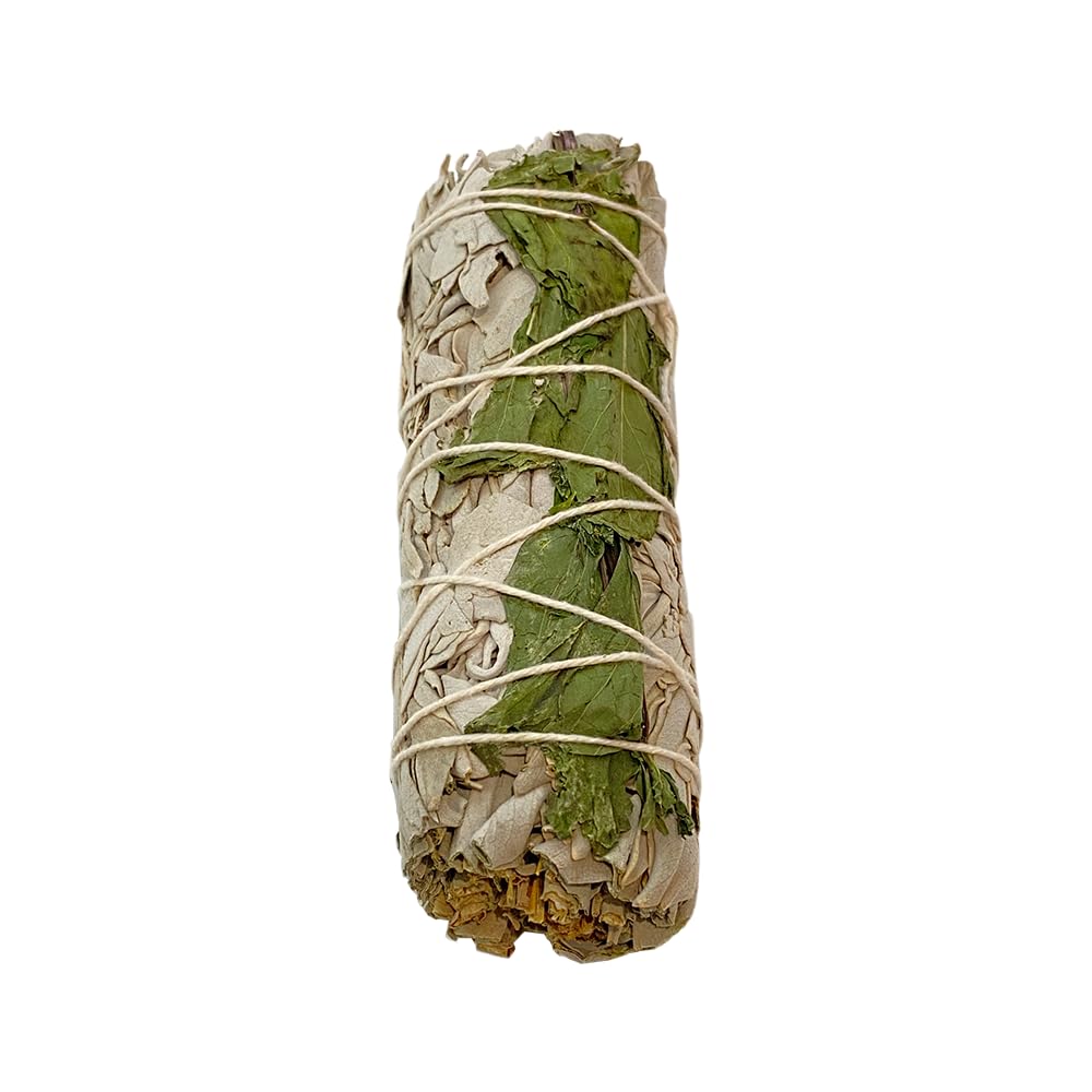 VIE Sage Smudge Stick 4" (White Sage & Basil 4", Pack of 1)