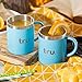 Coffee Mug with Lid (Set of 2) - Stainless Steel Camping Mug with Handle, Double Wall & Insulated Metal Cup - BPA Free, Shatterproof, Dishwasher Safe (14oz)