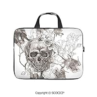 SCOCICI Painting Skull 15.6 Inch Waterproof Diving Fabric Laptop Bag