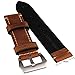 szzijia 24mm Width Brown Genuine Leather Wristwatch Band Men Watch Strap Watchband