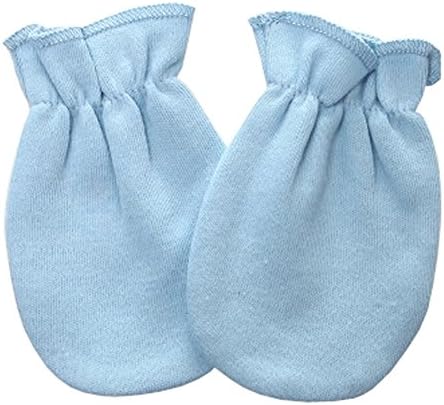 暖かいユニセックス ベビーグローブ新生児用ミトンソフトなしスクラッチミトン ブルー 商品追加値下げ在庫復活