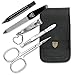 3 Swords Germany - brand quality 6 piece manicure pedicure grooming kit set for professional nail care with genuine leather case - Made in Germany