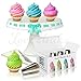 Love2bake Cupcake Decorating Tip Set, Classic Stainless Steel Decorating Tips, Closed Star, Open Star, French, Round/Plain, X-Large