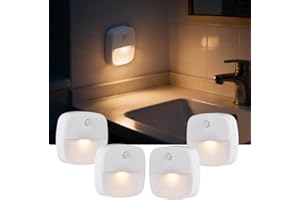 4 Pack Motion Sensor Night Light Indoor, Portable Mini LED Stick on Lights for Bathroom, Bedroom, Kitchen, Cabinet, Stairs, H