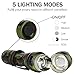 Super Bright LED Tactical Flashlight Zoomable Adjustable Focus 5 Modes Water Resistant Torch Light with Rechargeable 18650 Lithium Ion Battery and Charger for Camping Hiking Hunting Backpacking