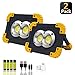 Rechargeable LED Work Light,FOSFIS 1500LM Super Bright Waterproof Portable COB Work Lights with Stand Built-in Power Bank Indoor Outdoor Job Site Lights(L802Y-2PACK)