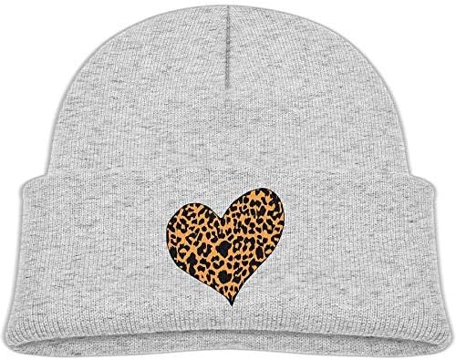 Cheetah Heart Winter Knitted Hats Baby Warm Beanie Cap Girls