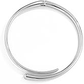 IS4U Chunky Choker Collar Necklace Gold Silver Metal Smooth Spring Open Teardrop Choker Statement Open Round Collar Necklace Trendy Minimalist Necklace for Women
