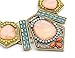Napoo Women Vintage Boho Flower Crystal Hollow Geometry Colorful Necklace Earrings Set