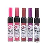 Hanyia 6Pcs Mini Wine Bottle Moisturizing Long Lasting Liquid Lipstick Matte Velvet Lip Gloss Set