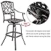 COSTWAY Bar Stool Set of 2, Cast Aluminum Vintage Retro Design Patio Outdoor Garden Bistro Furniture Set (2*Copper Bar Stool)