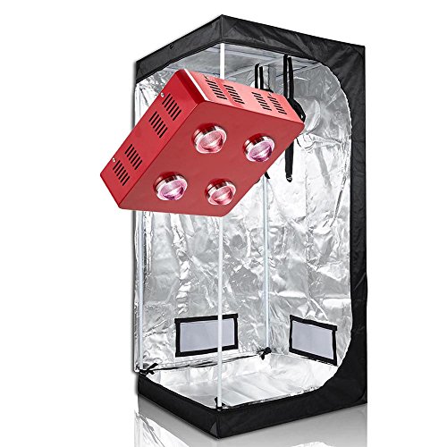 TopoGrow Complete Hydroponic Grow Tent System Kit Package LED 800W COB Grow Light Kit Full Spectrum +36"X36"X72" Grow Tent Indoor Plant Growing (LED800W+36"X36"X72")