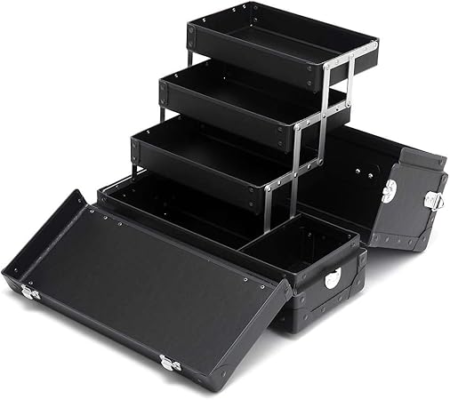 Amazon メイクボックス コスメボックス Lサイズ ショルダー用三角カン付き プロ仕様 日本製 職人手作り メイク収納 ネイリスト バッグ 大容量 撥水 黒 グラスマーブル正規品 Glass Marble メイクボックス 通販