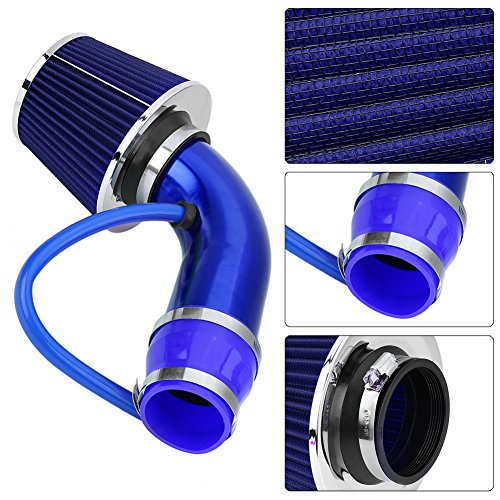 Acouto 76mm 3Inch Universal Car Cold Air Intake Hose Filter System with Air Intake Aluminum Pipe,Mounting Bracket,Tube Horse,Lock Rings Filters Red Automotive