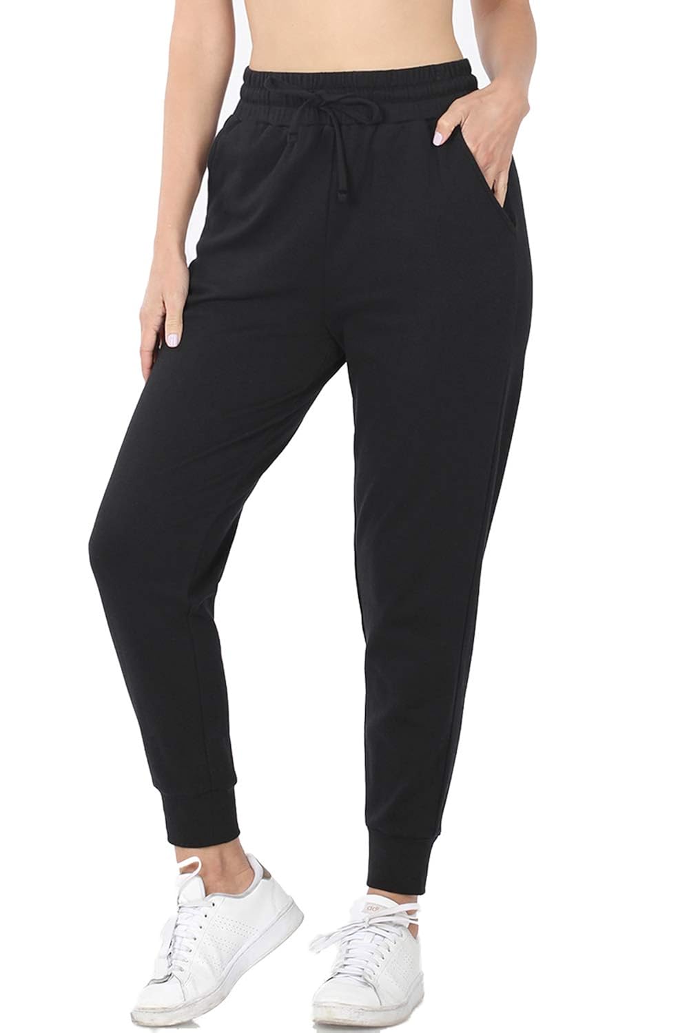 Buy Zenana Women's Relax Fit Cropped Cotton Jogger Lounge Sweatpants
