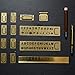 Brass Alphabet & Number Template Set of 2,JoyTong Multifunctional Drawing Stencil Bookmark Lettering Stencil Set Guide with Symbols