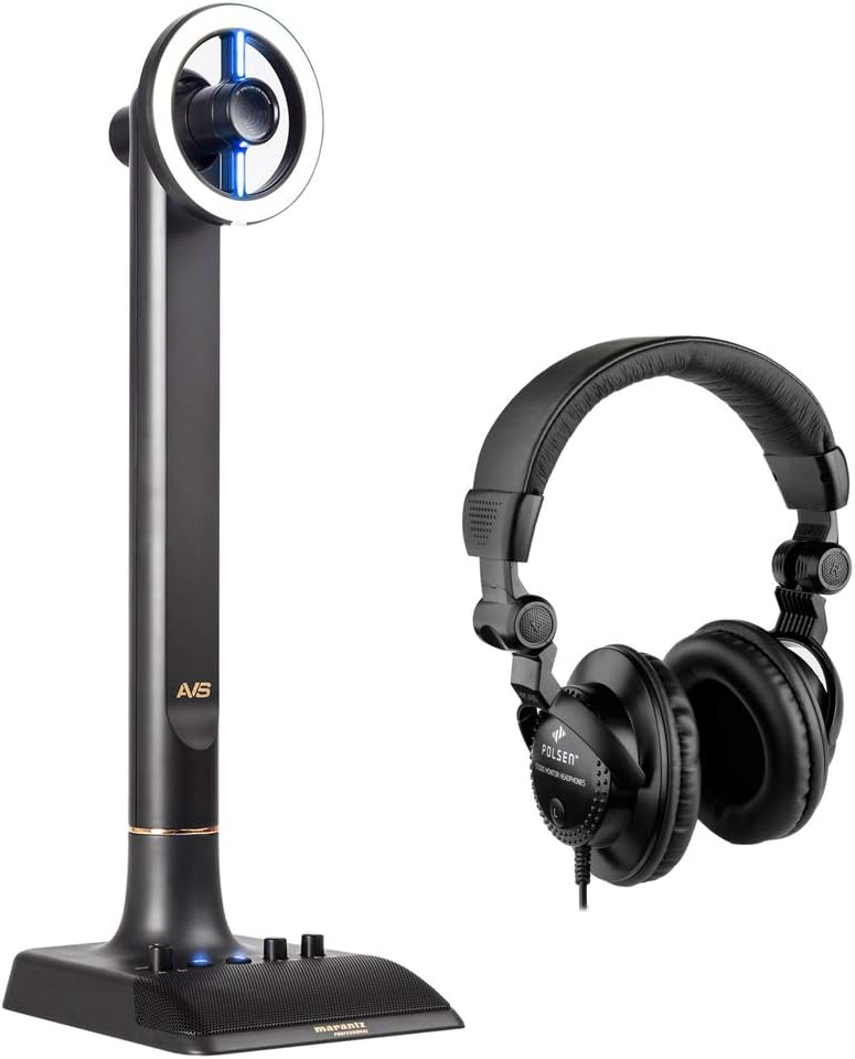 Marantz Professional AVS Audio-Video Streamer Broadcasting System with Polsen HPC-A30 Studio Monitor Headphone Bundle