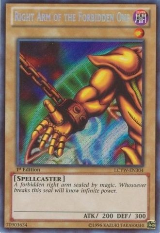 Yu-Gi-Oh! - Right Arm of the Forbidden One (LCYW-EN304) - Legendary Collection 3: Yugi's World - 1st Edition - Secret Rare
