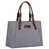 S-ZONE Women's Handbags Lightweight Large Tote Casual Work Bag (Grey)