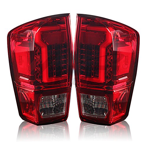 Winjet WJ20-0466-08 2016-2017 Toyota Tacoma LED Glow Bar Tail Light Set Red Clear