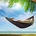 Camping Hammock, Double Hammock with Tree Straps, Portable Lightweight Nylon Parachute Hammock for Backpacking Travel Beach Hiking Garden Yard, 500Lbs for 2 Person by ALPRANG(Dark Grey/Camel)