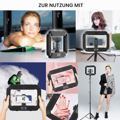 ULANZI U-Rig Smartphone Video Rig mit Licht, Handstabilisator für Mobiltelefone mit Ringlicht 8500k Selfie-Licht für Filmemachen, Live-Stream, Tiktok, YouTube-Videoaufnahme, mit eingebautem 8000mAh