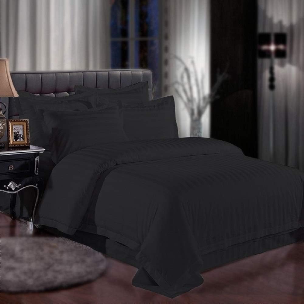 ITALIAN STRIPED 4PC KING Sheet Set, WHITE: Home & Kitchen
