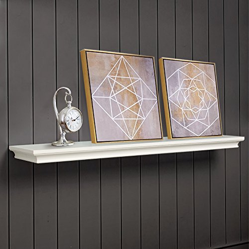 AHDECOR White Floating Shelves, Deep Display Wall Shelf, Easy to