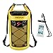 Piscifun Waterproof Dry Bag with Waterproof Phone Case Yellow 10L