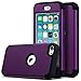 ULAK iPod Touch 7th Generation Case, iPod Touch 6 Case, Heavy Duty Shockproof High Impact Protective Case with Dual Layer Soft Silicone + Hard PC for Apple iPod Touch 7/6/5, Purple