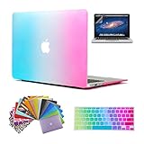 TECOOL Macbook Air 13 inch Case, Hard Macbook Case with Keyboard Cover and Screen Protector (Rainbow)