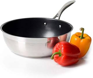 ProCook Professional Stainless Steel - Sauteuse - 28 cm - mit Antihaftbeschichtung - mit CoolTouch Griff - Induktion - Edelstahl - Schwenkpfanne