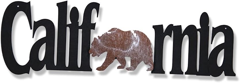 MEMORY MATS & WORD ART US States Decorative Wall Signs, Vacation & Destination Geographic Graphic Plaque, 18 x 6 inches (California)